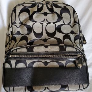 Coach Signature C Gray and Black Backpack {KJ}